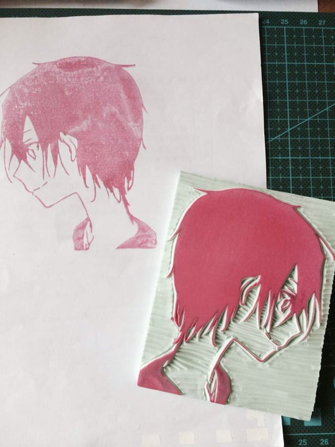 Rubber stamp, hand-cut
