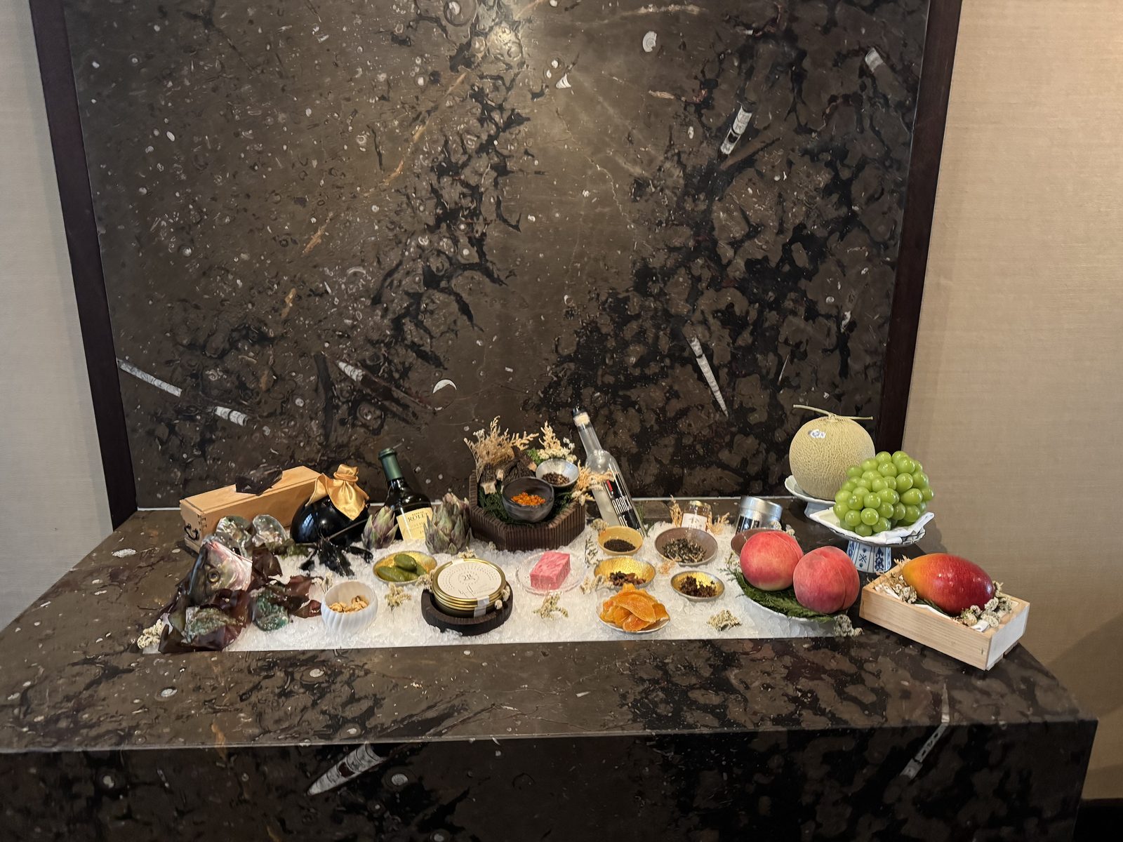 Zén, Singapore: Ingredients on display.